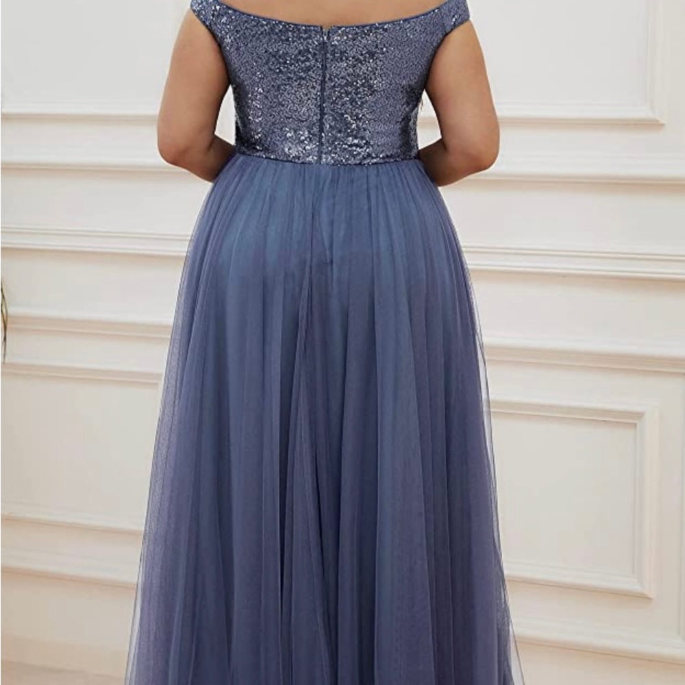Plus size sequin navy dress